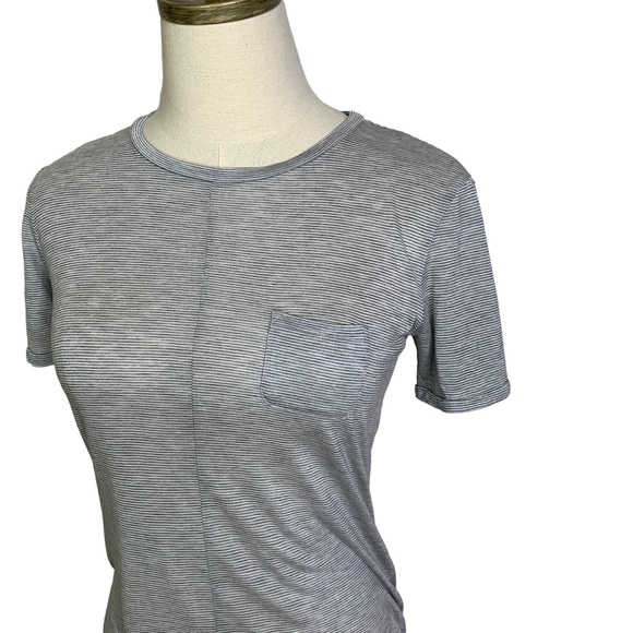 J Brand Micro Striped Crew Fitted Tee XS 3463 - Picture 2 of 7